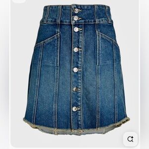 Denim Button-Front Skirt